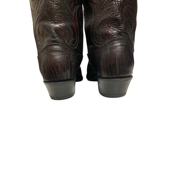 El Paso Dan Post Cowboy Boots Women’s Western Size 7 M Winston Lizard READ main image 8